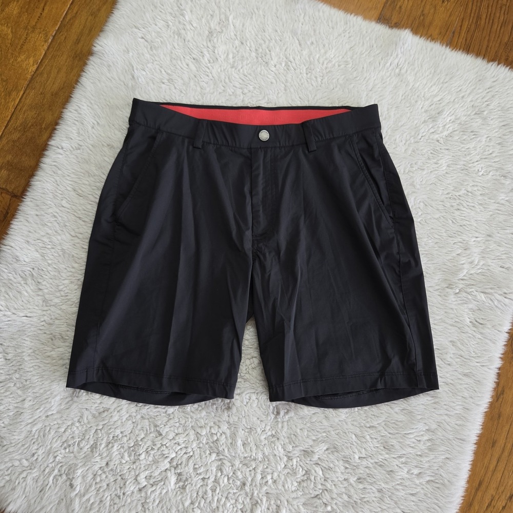 Redvanly Shorts Men's Medium Black Active Tech Stretch Waist Casual Outdoor